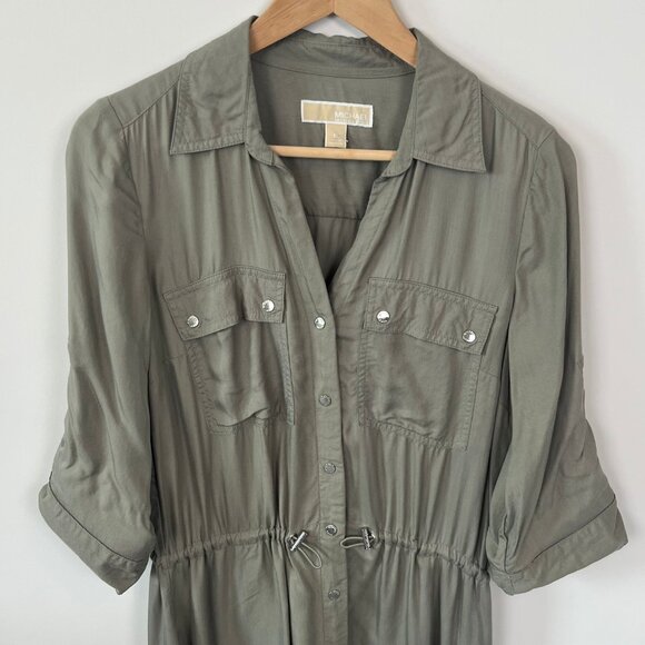 Michael Kors Pullover Shirt Dress in Light Olive Green, Size M - Picture 9 of 15